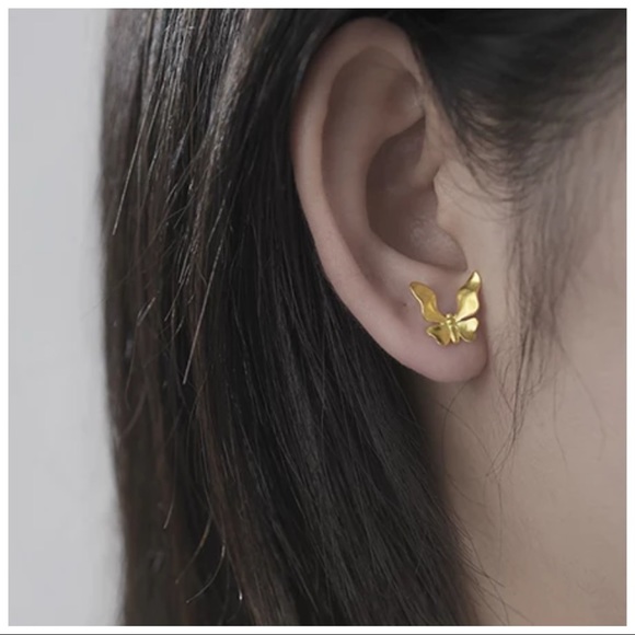 Artisan Handmade 925 Silver The Zophyah Dainty Butterfly Earrings - Picture 9 of 10